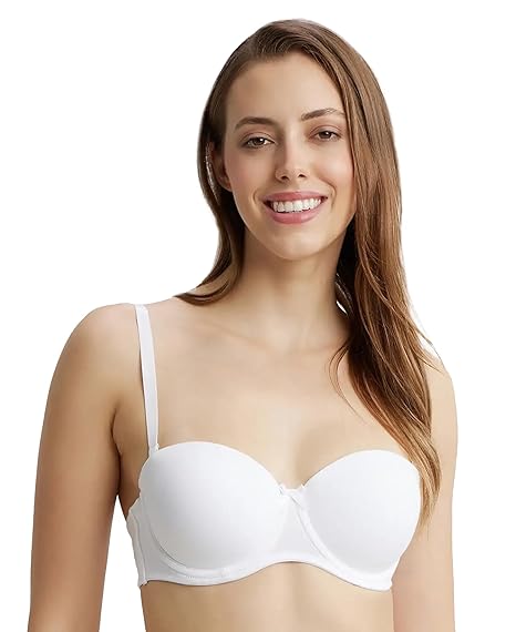 Jockey FE52 Strapless Underwired Cotton Bra – Padded Full Coverage Multiway Design
